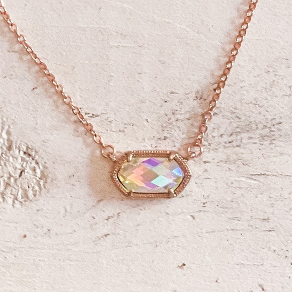 Dichroic Glass Pendant Necklace Similar to Kendra Scott - Picture 1 of 4